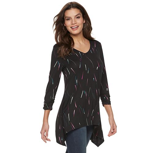 Women's Apt. 9® SharkBite Hem Ruched Tunic