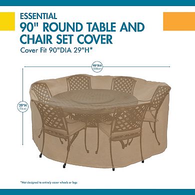 Duck Covers Essential 90-in. Round Patio Table & Chairs Cover 