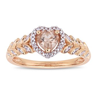 Stella Grace 10k Rose Gold Morganite & Diamond Accent Heart Ring