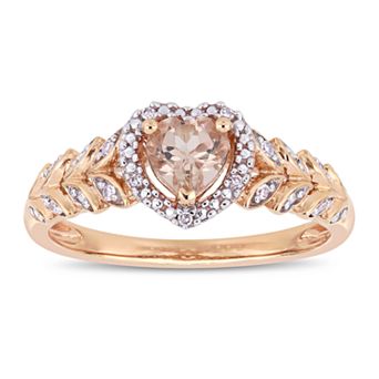 Stella Grace 10k Rose Gold Morganite & Diamond Accent Heart Ring