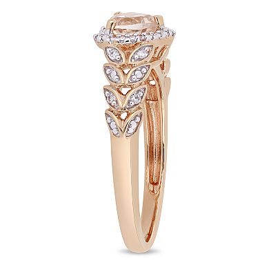 Stella Grace 10k Rose Gold Morganite & Diamond Accent Heart Ring