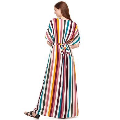 Juniors' Love, Fire Printed Kimono Sleeve Maxi Dress