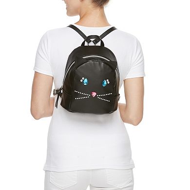 T-Shirt & Jeans Jeweled Cat Mini Backpack