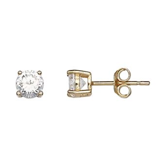 PRIMROSE 18k Gold Over Silver Cubic Zirconia Stud Earrings
