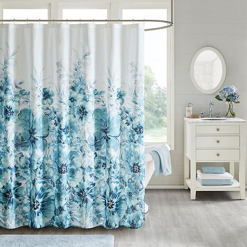 Madison Park Adella Floral Printed Shower Curtain