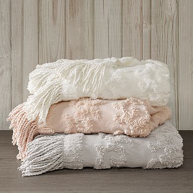 Madison Park Chloe Cotton Tufted Throw