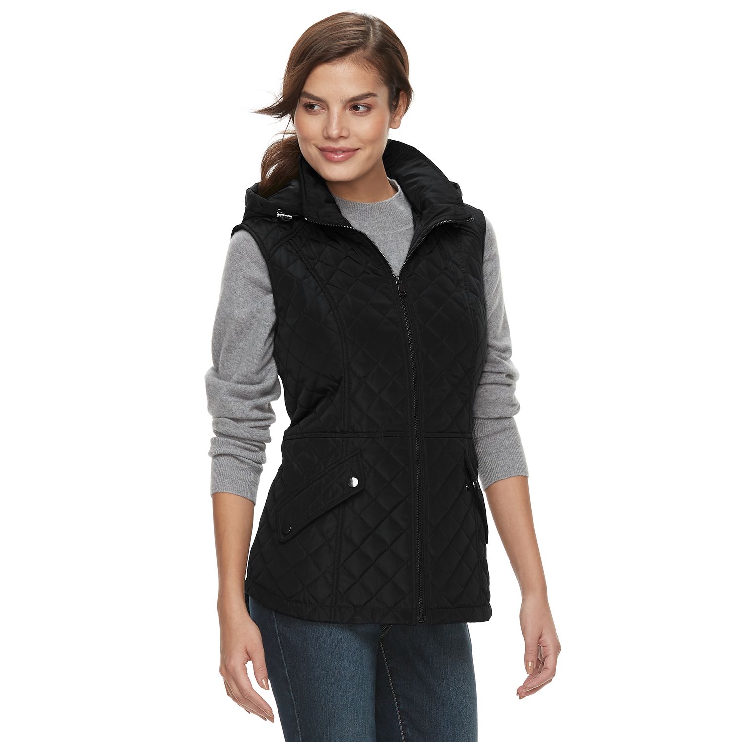 long hooded vest womens