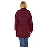 Plus Size Sebby Double-Breasted Hooded Soft Shell Jacket