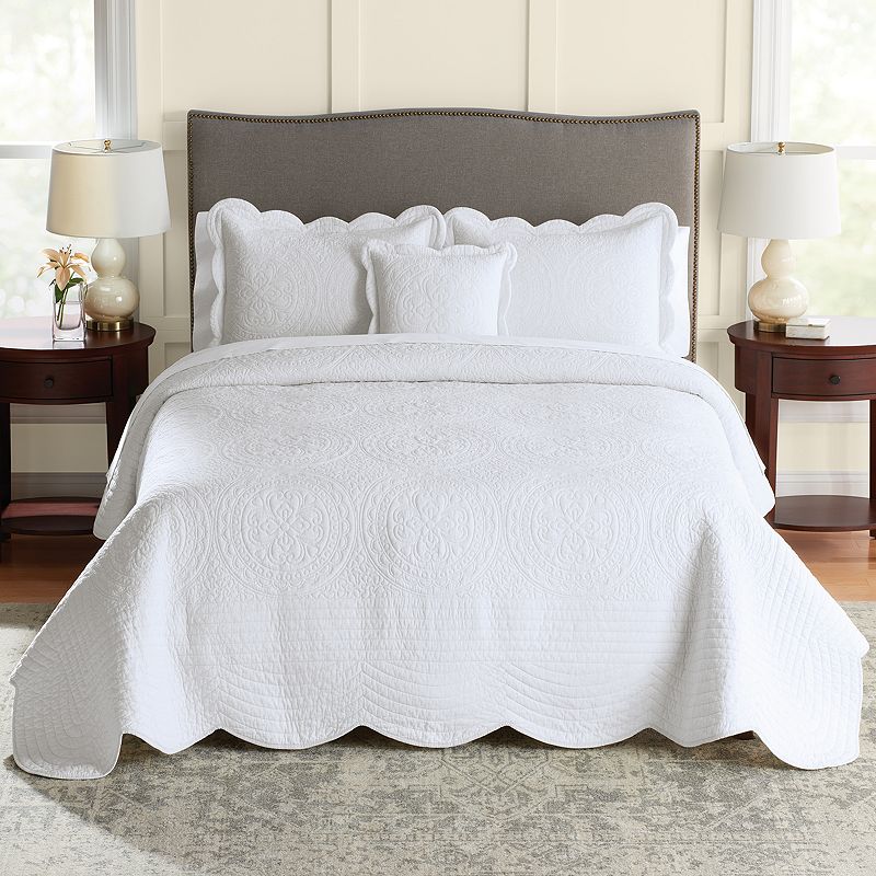 Sonoma Goods For Life Heritage Solid Bedspread or Sham, White, Full