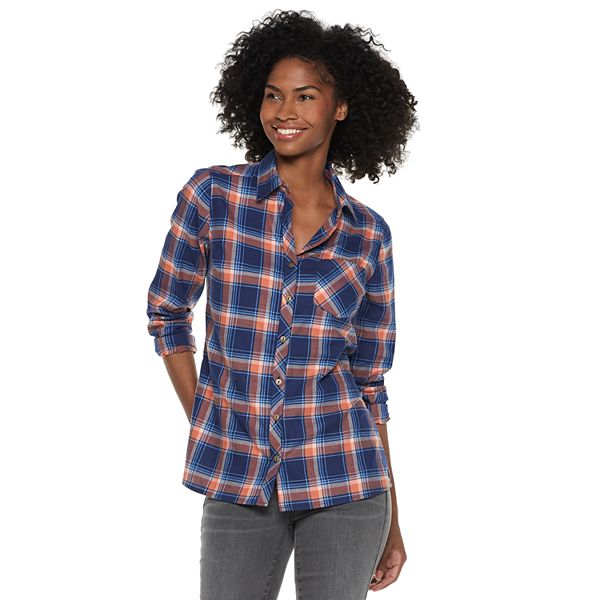 womens sonoma flannel shirts