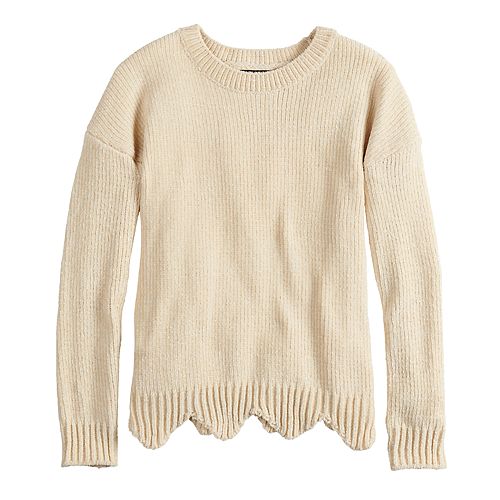 Girls 716 It's Our Time Chenille Pullover Sweater