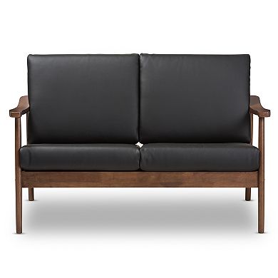 Baxton Studio Venza Mid-Century Modern Loveseat