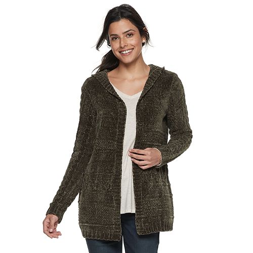 Women's SONOMA Goods for Life™ Chenille Hooded Cardigan