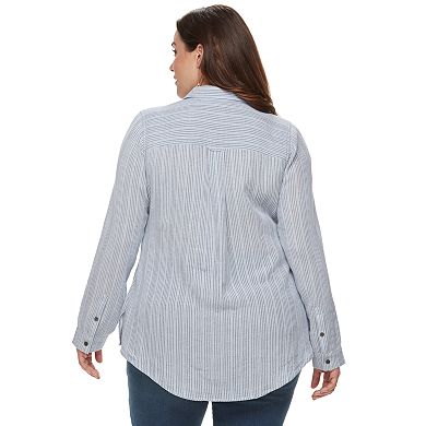 Plus Size Sonoma Goods For Life® Essential Supersoft Flannel Shirt