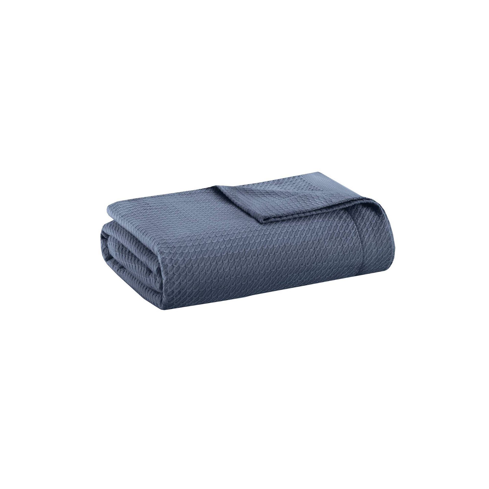 Madison Park Egyptian Cotton Breathable Weave Blanket, Blue