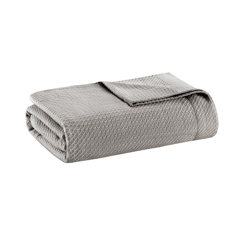 Madison Park Egyptian Cotton Blanket, Grey, Full/Queen