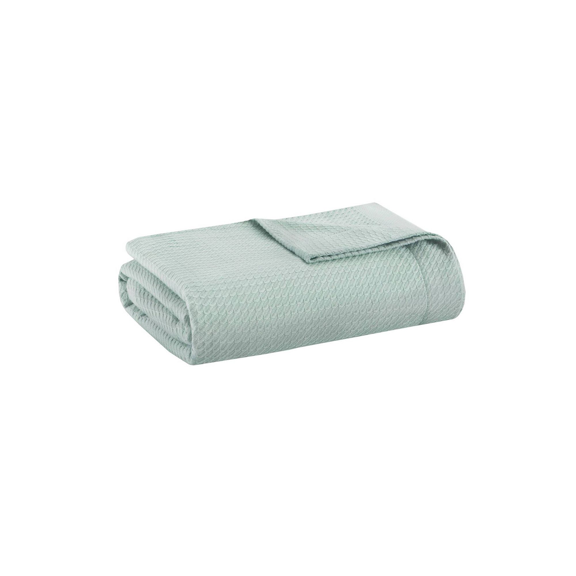 Madison Park Egyptian Cotton Breathable Weave Blanket, Light Blue