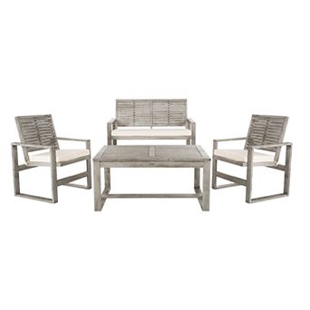 Safavieh Ozark Indoor / Outdoor Loveseat, Arm Chair & Coffee Table 4 pc Set