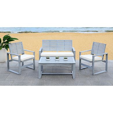 Safavieh Ozark Indoor / Outdoor Loveseat, Arm Chair & Coffee Table 4-piece Set 