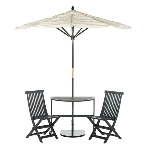 Safavieh Evert Half Patio Umbrella Table Chair 4 Piece Set