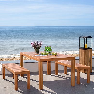 Safavieh Dario Indoor / Outdoor Dining Table & Bench 3-piece Set
