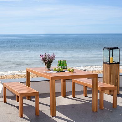 Safavieh Dario Indoor / Outdoor Dining Table & Bench 3-piece Set  