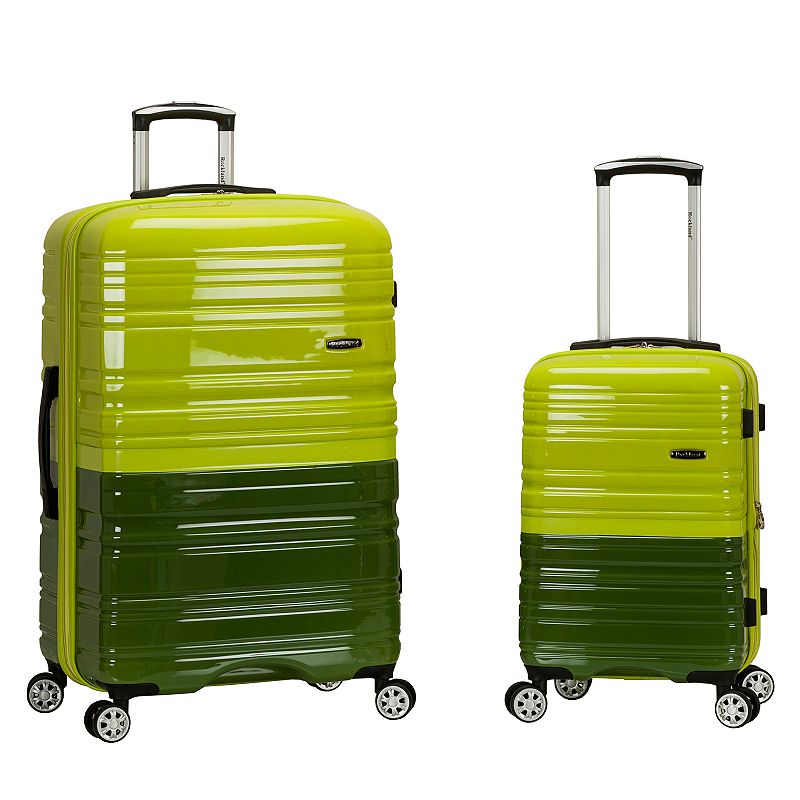 Rockland Two-Tone 2-Piece Hardside Spinner Luggage Set, Lime Green