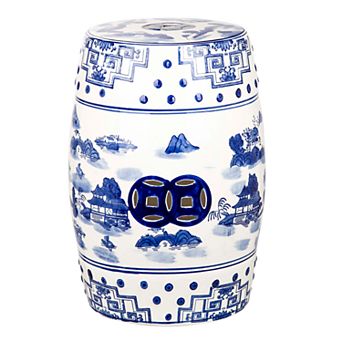 Safavieh Blue & White Indoor / Outdoor Garden Stool