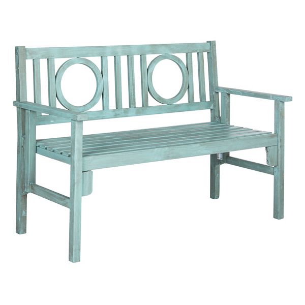Safavieh Piedmont Indoor / Outdoor Folding Bench - Beach House Blue