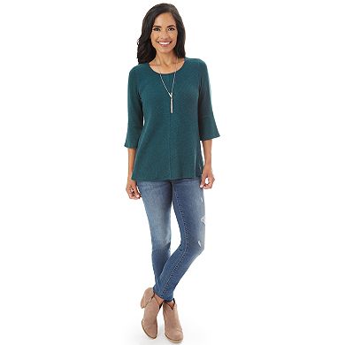 Women's Apt. 9® Soft Mitered Bell Sleeve Top