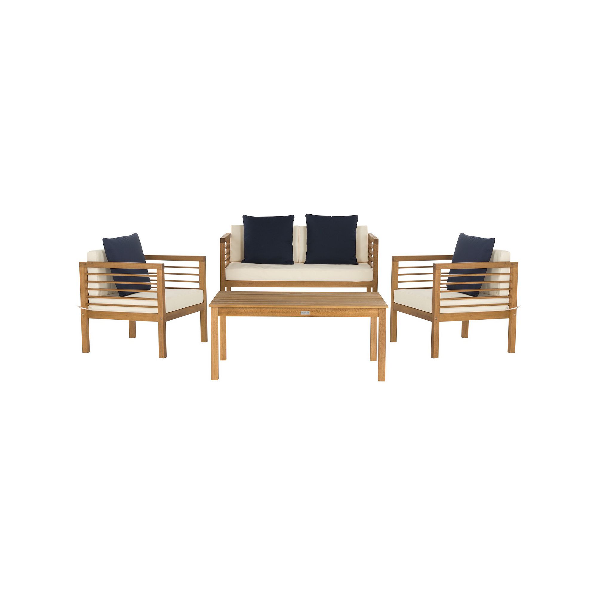 Safavieh Alda Indoor / Outdoor Loveseat, Arm Chair, Throw Pillow & Coffee T