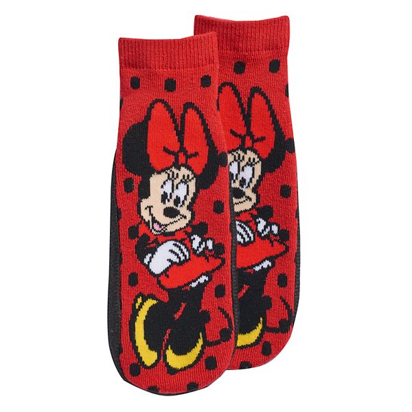 Minnie Mouse Slipper Socks 12-24 Months Pink NWT Non Skid Disney Hearts Grippers 