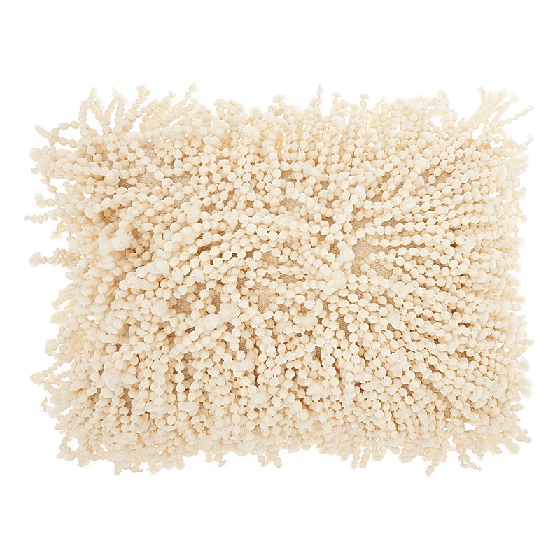 Mina Victory Skinny Fugga Shag Oblong Throw Pillow, Ivory