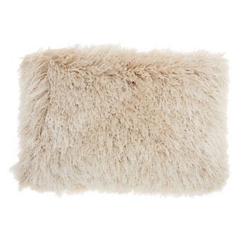 Mina Victory Yarn Shimmer Shag Oblong Throw Pillow