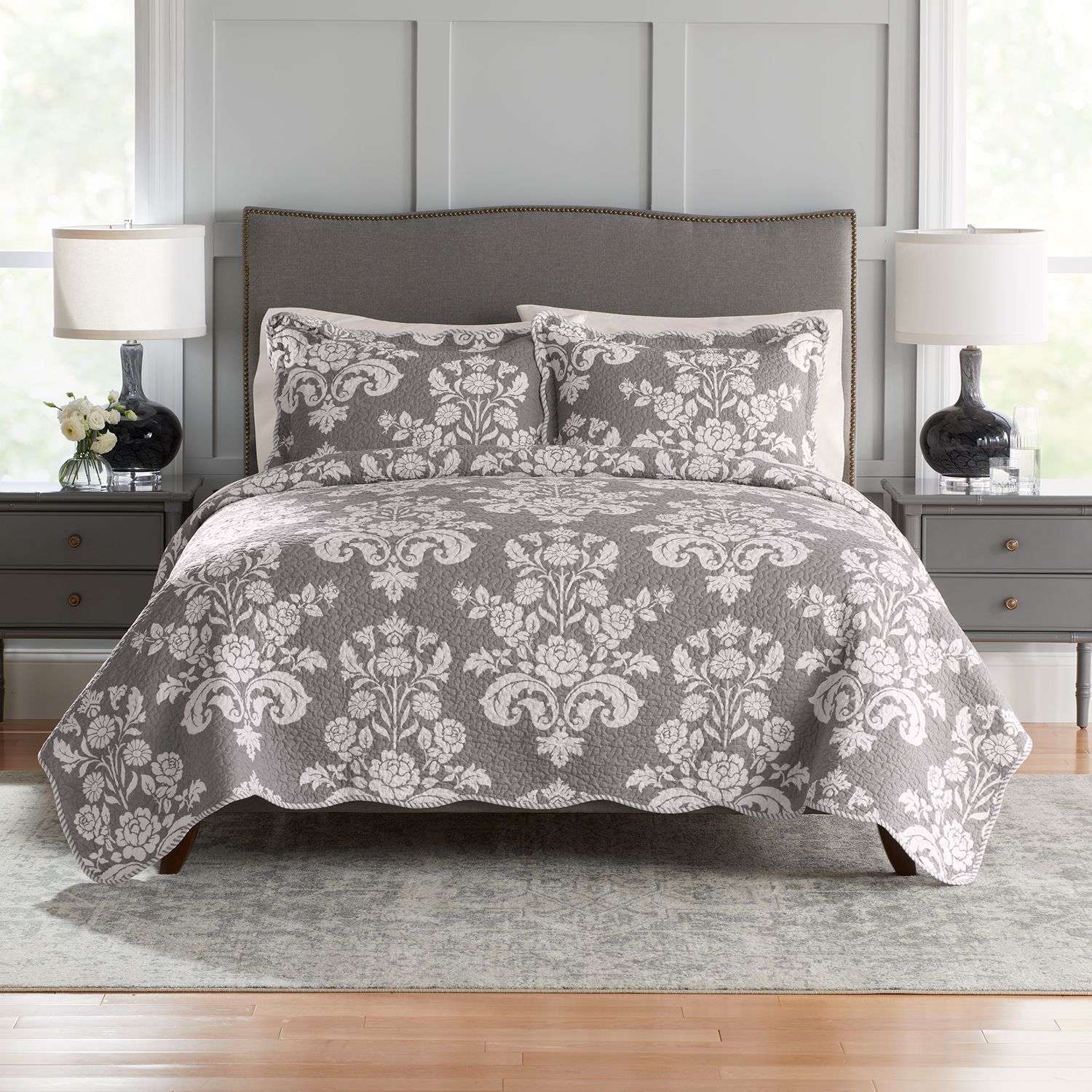 grey quilts and coverlets