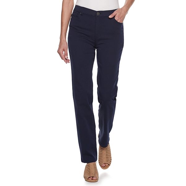 CROFT & BARROW The Effortless Stretch Pant Womens 12 Denim Blue Mid Rise  New $24.88 - PicClick