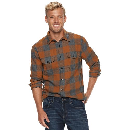 Men's SONOMA Goods for LifeÂ® Modern-Fit Plaid Flannel Button-Down Shirt