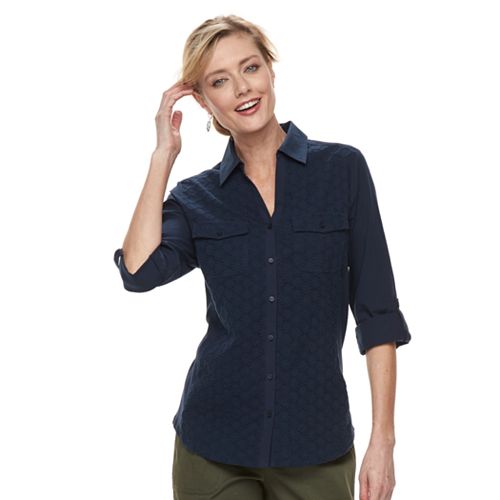 Women's Croft & Barrow® KnittoFit RollTab Shirt