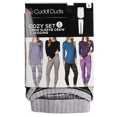 Women's Cuddl Duds Cozy Crewneck Top & Leggings Set