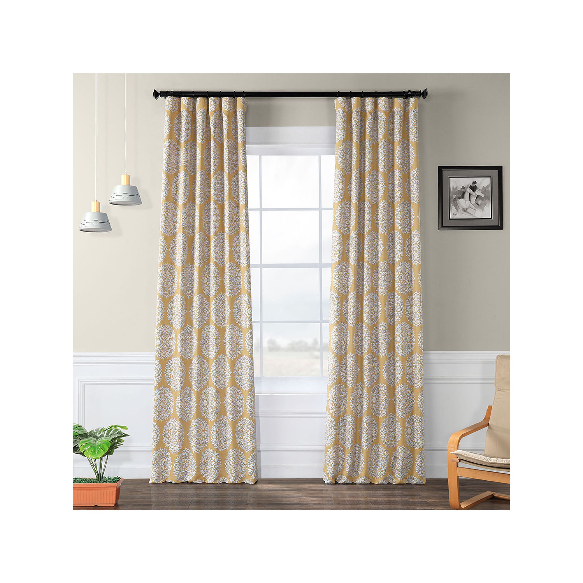 EFF Meridian Blackout Window Curtain, Gold