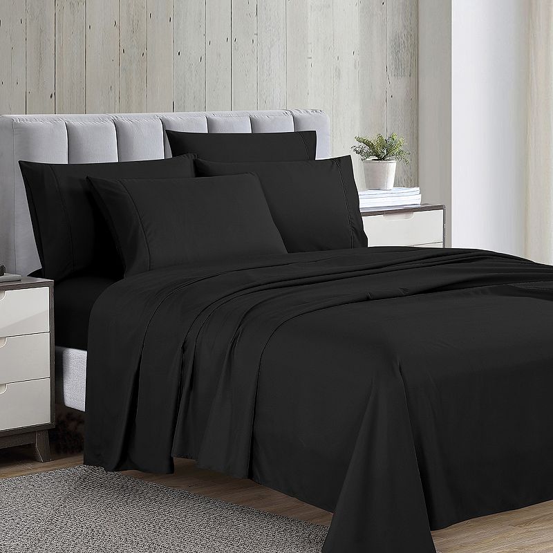 Swift Home Ultra Soft Easy Care Microfiber Sheet Set, Black, TWINXL SET