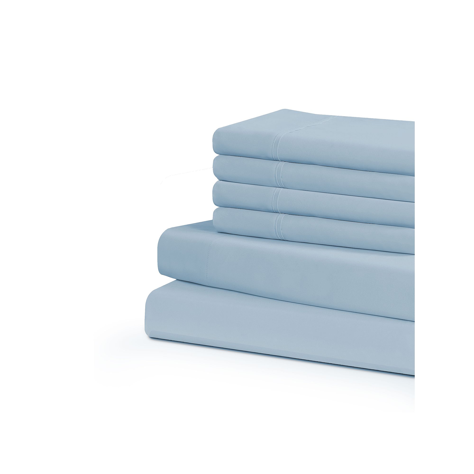 Swift Home Ultra Soft Microfiber Sheet Set with Extra Pillowcases, Blue Fog