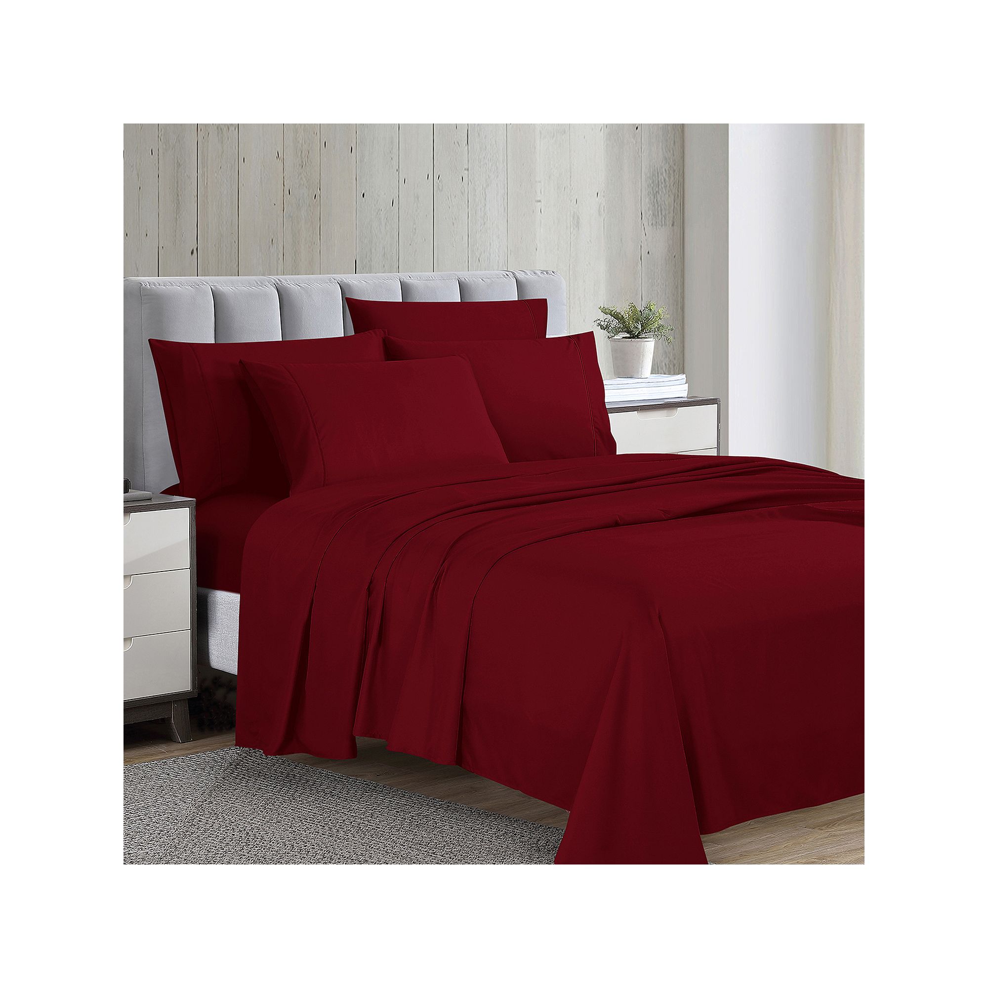 Swift Home Ultra Soft Microfiber Sheet Set with Extra Pillowcases, Red