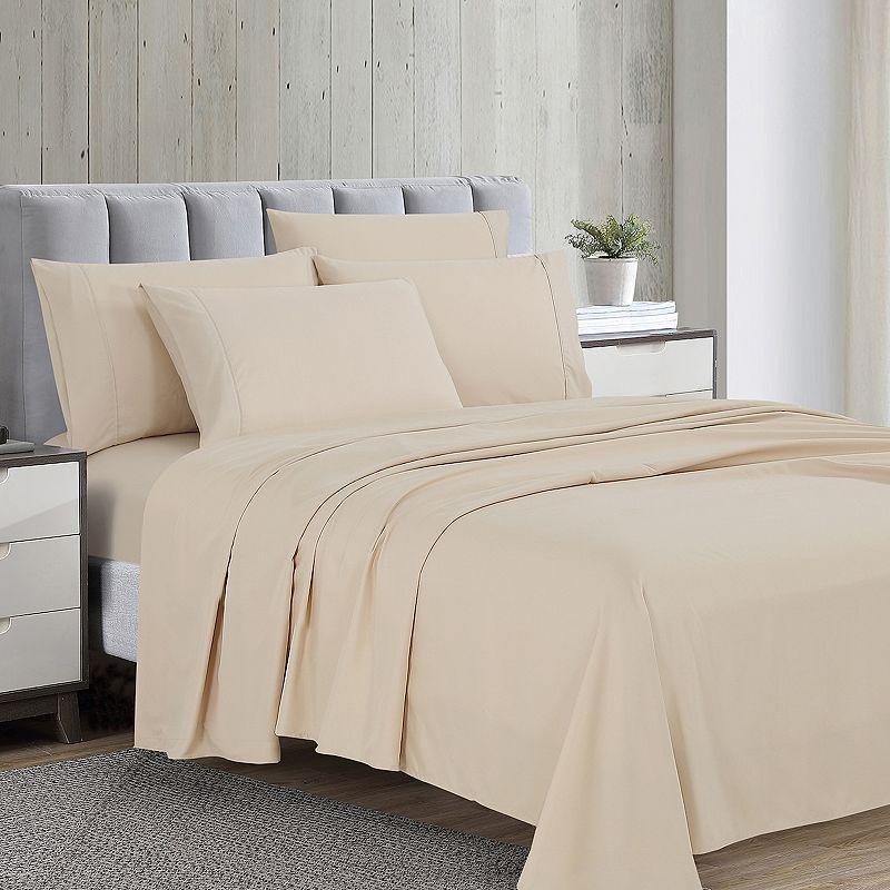 Swift Home Ultra Soft Easy Care Microfiber Sheet Set, Med Beige, TWINXL SET