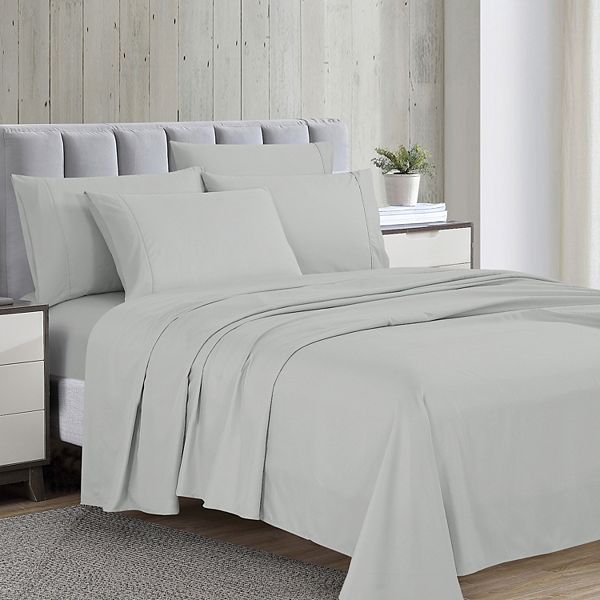 Sweet Home Collection  Fitted Sheet Brushed Microfiber Bottom Sheets With  Built In Sheet Straps, Queen, Gray : Target