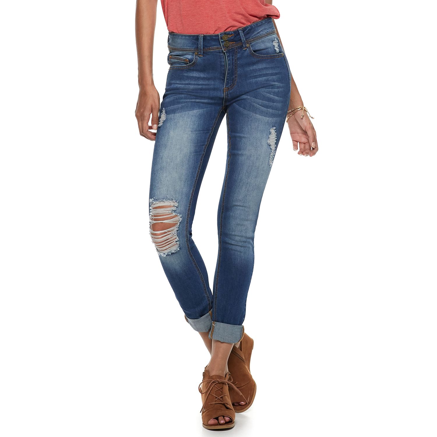 indigo rein jeans mid rise ankle