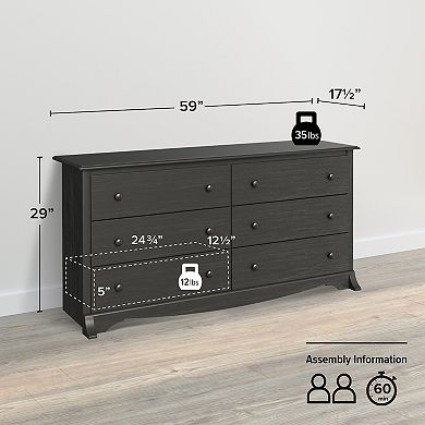 Prepac 6-Drawer Long Dresser