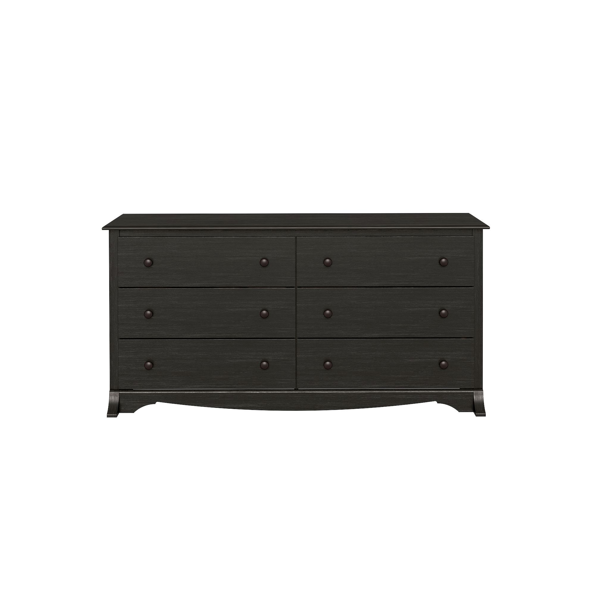 Prepac 6-Drawer Long Dresser, Black