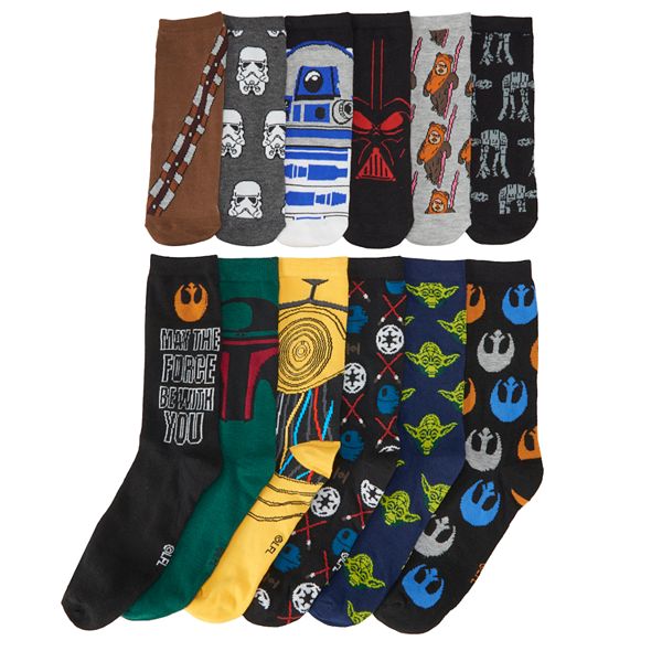 Mens Star Wars 12 Days of Socks Darth Vader and Stormtroopers for Shoe Size 6-12
