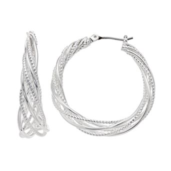 Napier Braided Hoop Earrings